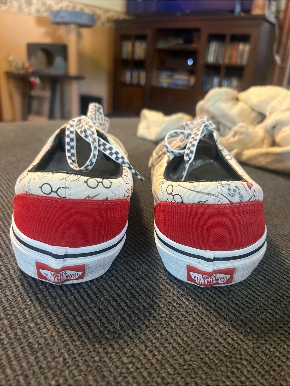 Vans Harry Potter Patterned Low-Top Sneakers with Red Heel Accent - Picture 3 of 5